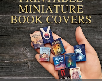 Printable Miniature Book Covers Set : 84 Bestseller Novel Series Dollhouse Library Decor (Digital Download)