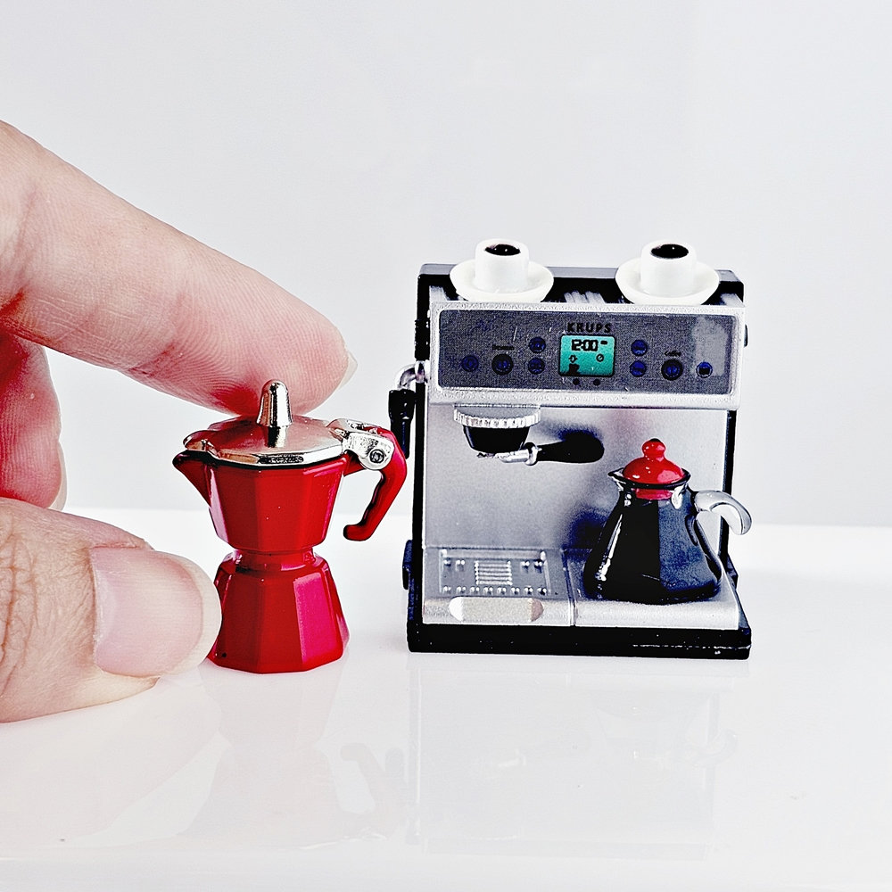 Modern Coffee Maker White  Mary's Dollhouse Miniature Accessories
