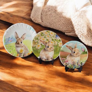 1:12 Miniatur Osterhasen Keramik Teller, Oster Dekor, Miniatur Osterdeko, Miniaturset, kleine Geschenke