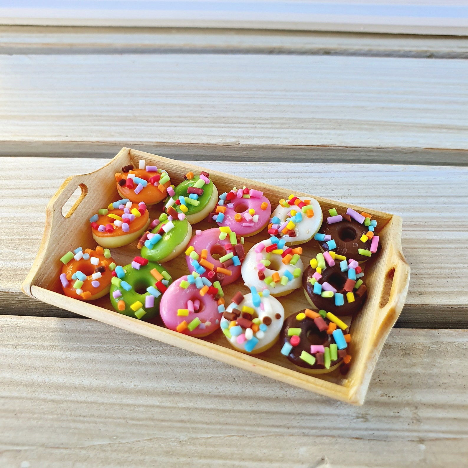 15x Doughnuts Dunkin Donuts Wooden Wood TrayDollhouse | Etsy