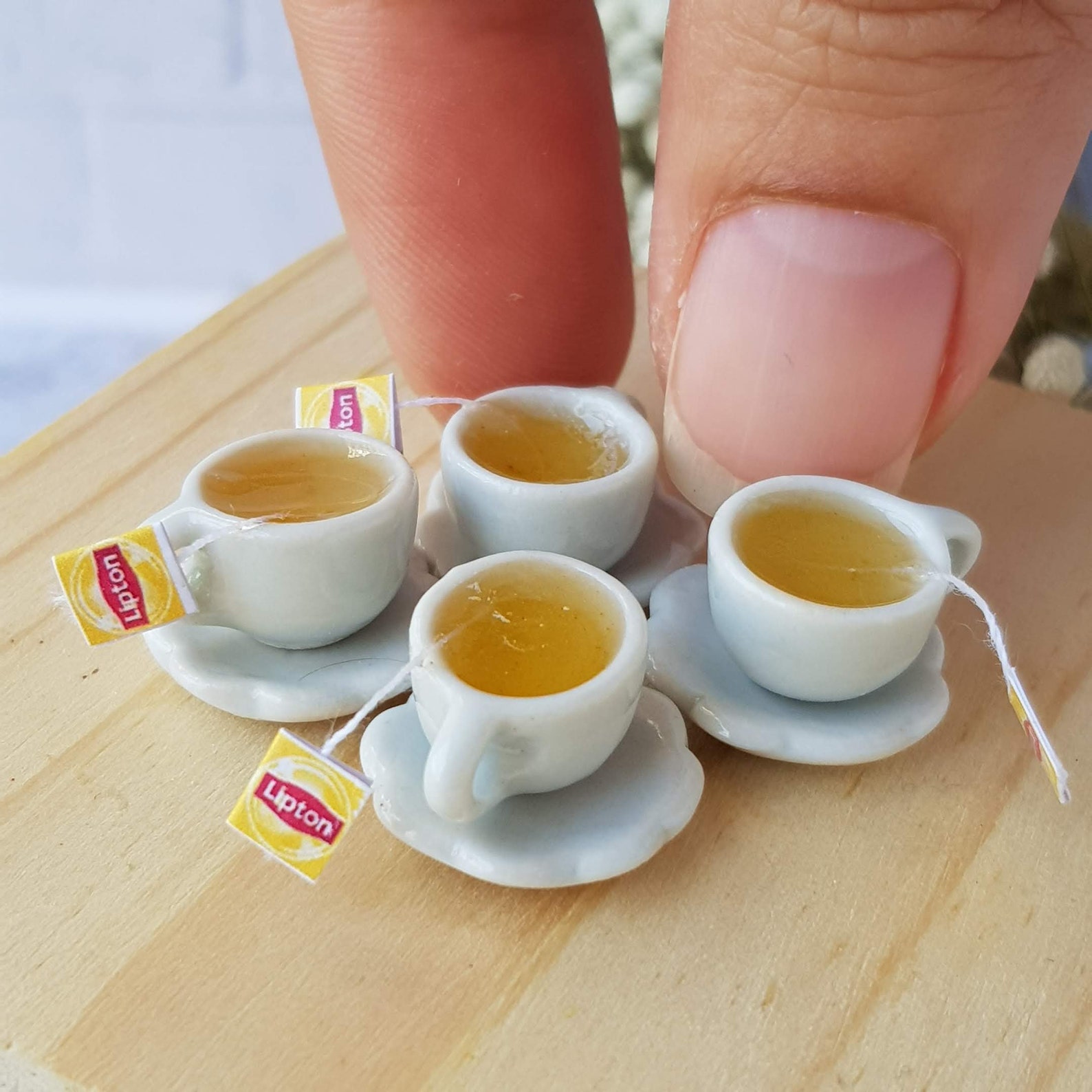 4x Hot Tea in Ceramic Cups Saucer Mini Cup Saucers Etsy