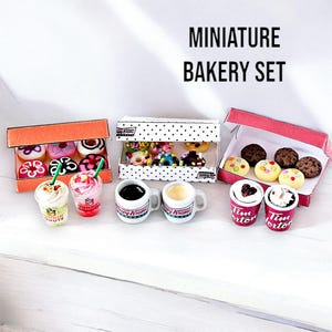 Realistic miniature Bakery Set, miniature real food, food gifted, miniature food, decorative miniature, valentin&#39;s gift, presents