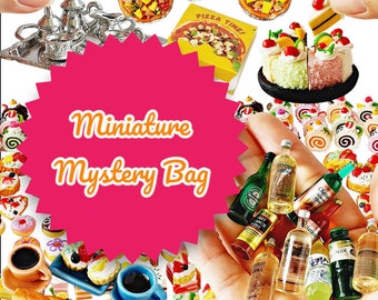 MYSTERY SURPRISE Tasche Dekorative Miniatures Essen Bäckerei Puppenhaus dekorieren, Mystery Gift, Mystery Bag, Mystery Box, Miniatur Geschenk