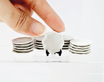 Piatti in ceramica in miniatura a forma di conchiglia - Stoviglie decorative per la cucina delle case delle bambole (set da 10)