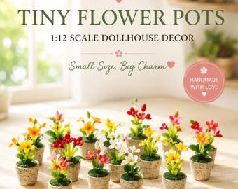Handgemaakte miniatuur bloempot: poppenhuisaccessoires sprookjestuindecoratie (set van 11)