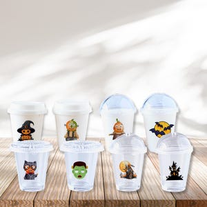 Custom Mini Halloween Drink Cups for Dollhouse 1:12 – Choose Design & Cup Style | Dollhouse Halloween Miniatures | Spooky Miniature Decor