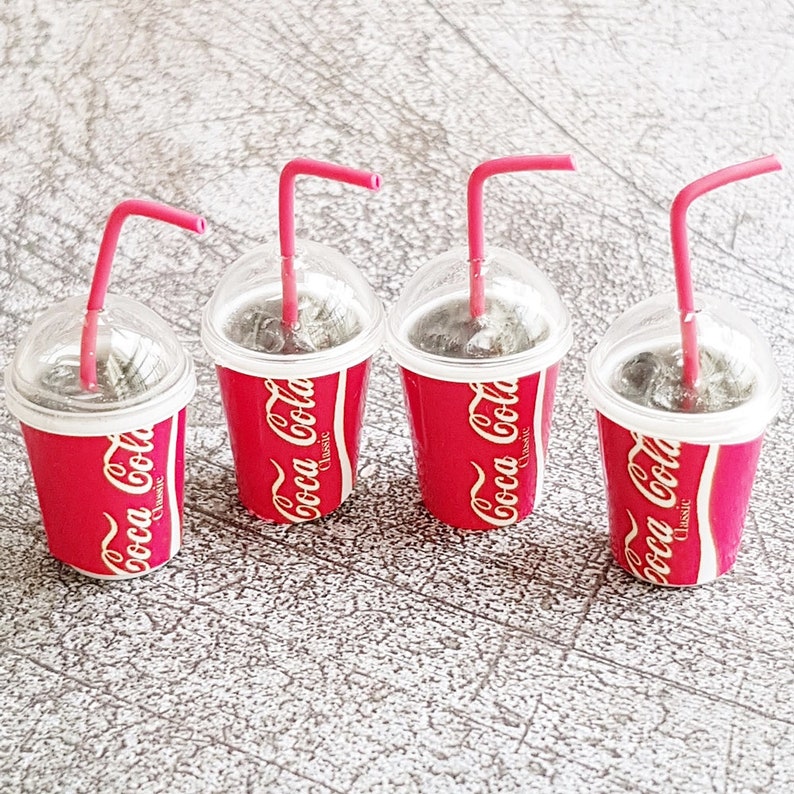 4 Ice PEPSI Cup Dollhouse Miniatures Food Soda Soft Drink Beverage Wholesale Lot