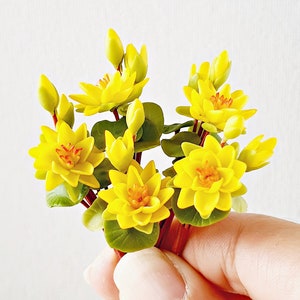Miniature Flowers Bouquet in Glass Bowl Decorate for Dollhouse and Fairy  Garden 