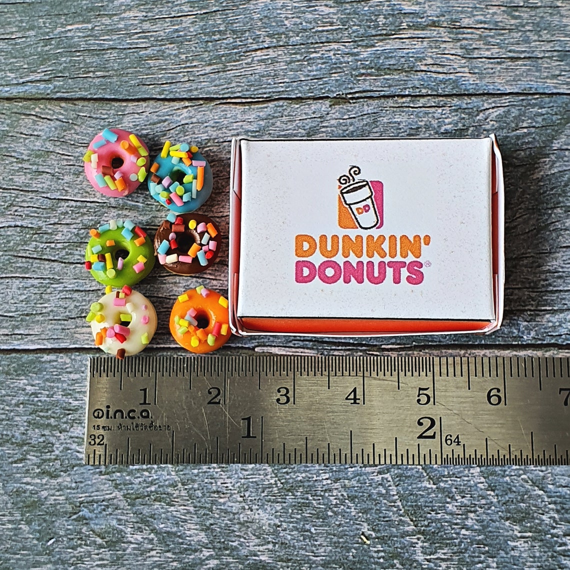 6x Doughnuts Dunkin Donuts Hot Coffee Cup in Box Dollhouse Etsy