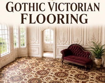 Gothic Victorian Dollhouse Flooring : Vintage Halloween Decoration Printable (Digital Download)