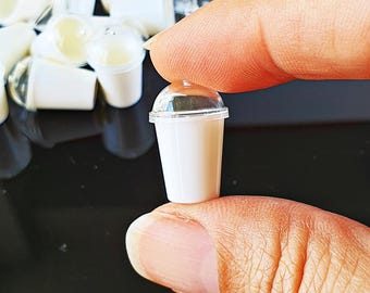Vasos de refresco en miniatura: Decoración para dioramas de cocinas y cafeterías de casas de muñecas