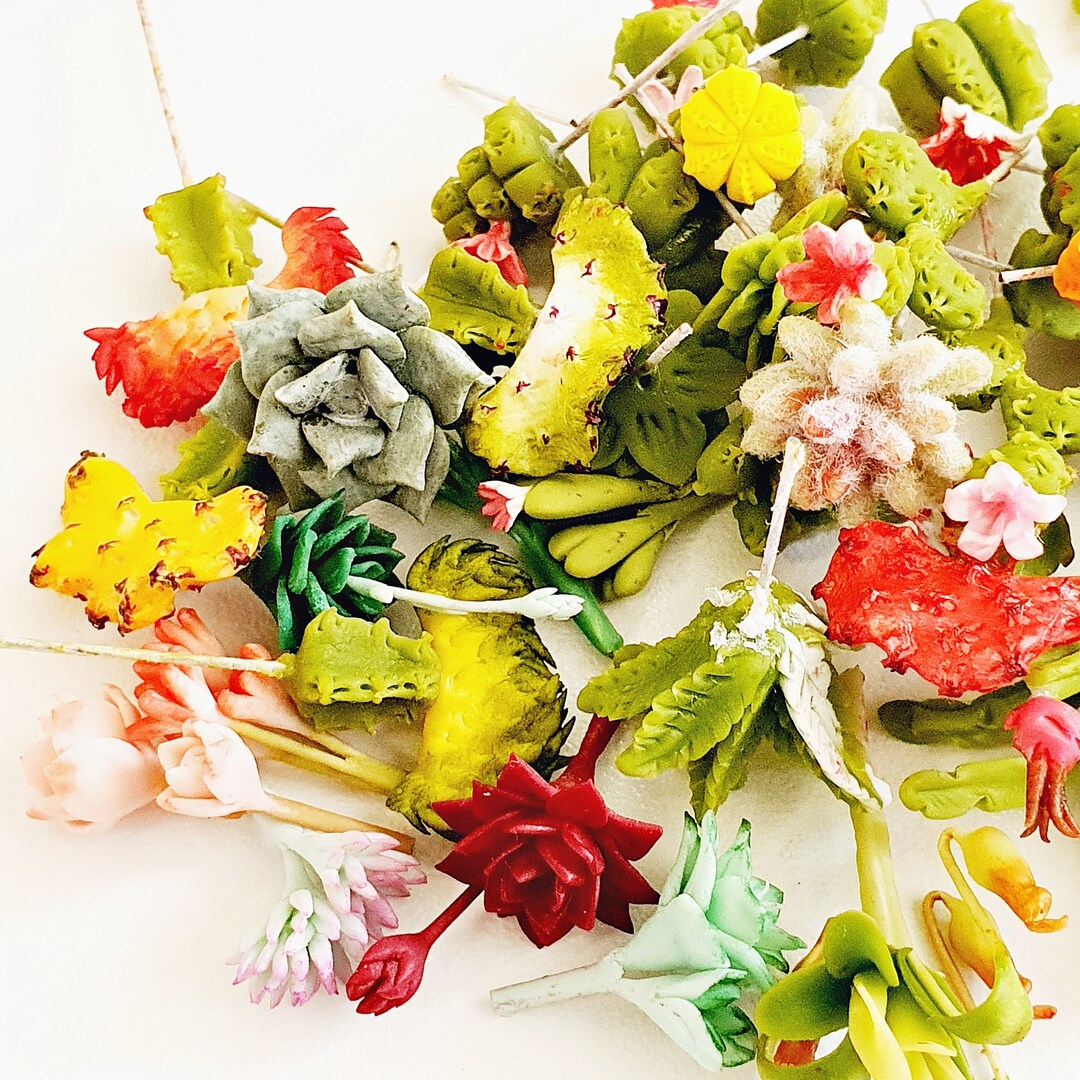 Miniatures Succulent Cactus Fake Flowers Artificial Plants Etsy