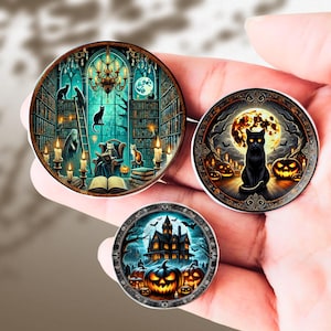 Decorative Miniature Halloween Ceramic Plate - Haunted Mansion Mini Plates for Dollhouse 1:12 Decorating, Tinyhouse Kitchen Decor