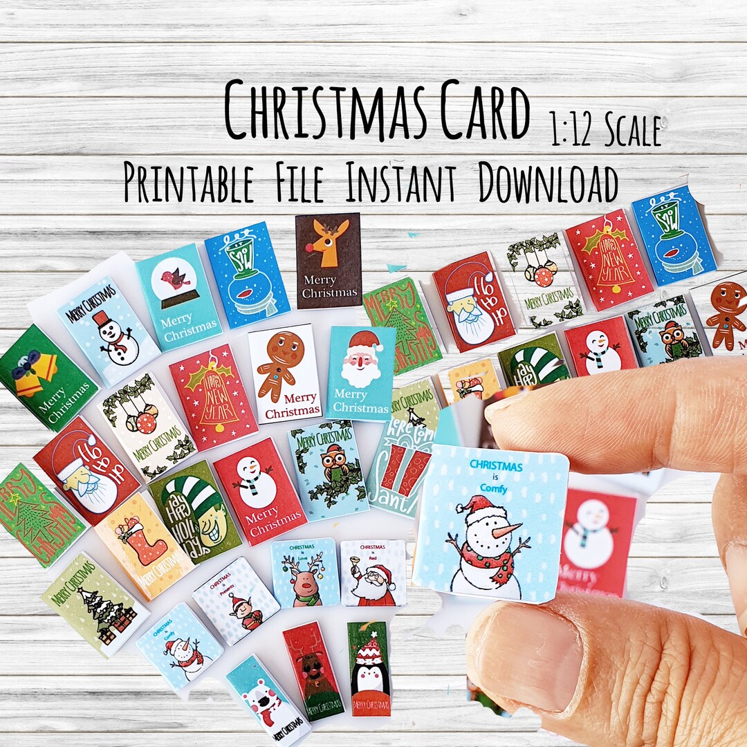 35-style-miniatures-printable-christmas-card-dollhouse-decoration-gifts-ideas-mini-tiny-scale-handmade-diy-digital-file-printable-download-etsy