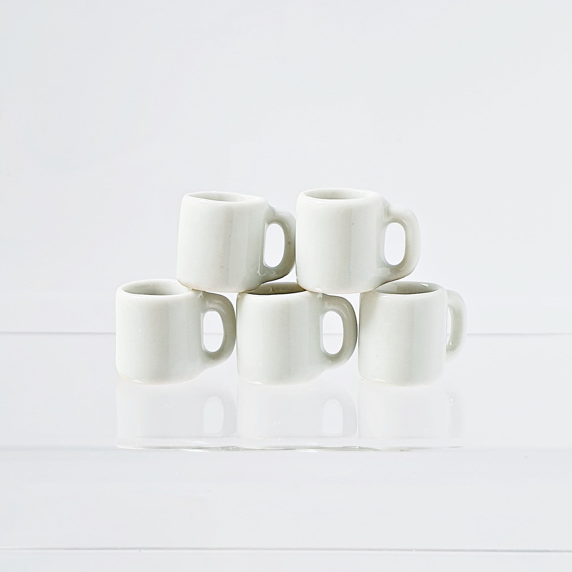 Dollhouse Miniatures Ceramic Tableware White Mug Drink Beverage Supply Lot x100 