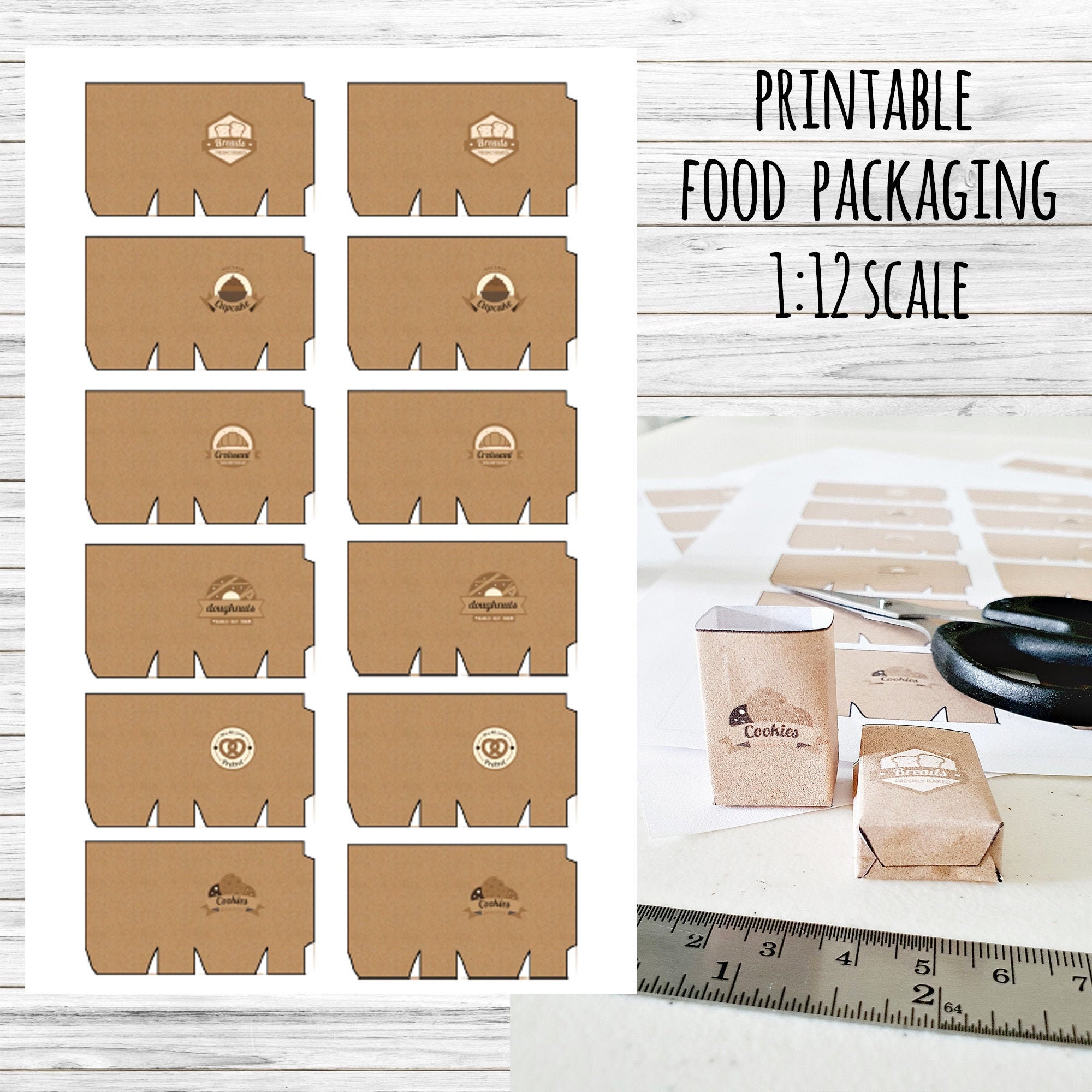 Dollhouse Miniatures Printable Food Packaging Vintage Grocery Etsy