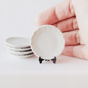 Piatti in ceramica in miniatura: decorazione per cucina per casa delle bambole (35 mm)