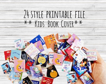 24 Printable Miniature Children Book Covers Set | 1:12 | Novel covers | Printable Sheet | Dollhouse | Digital download | PDF