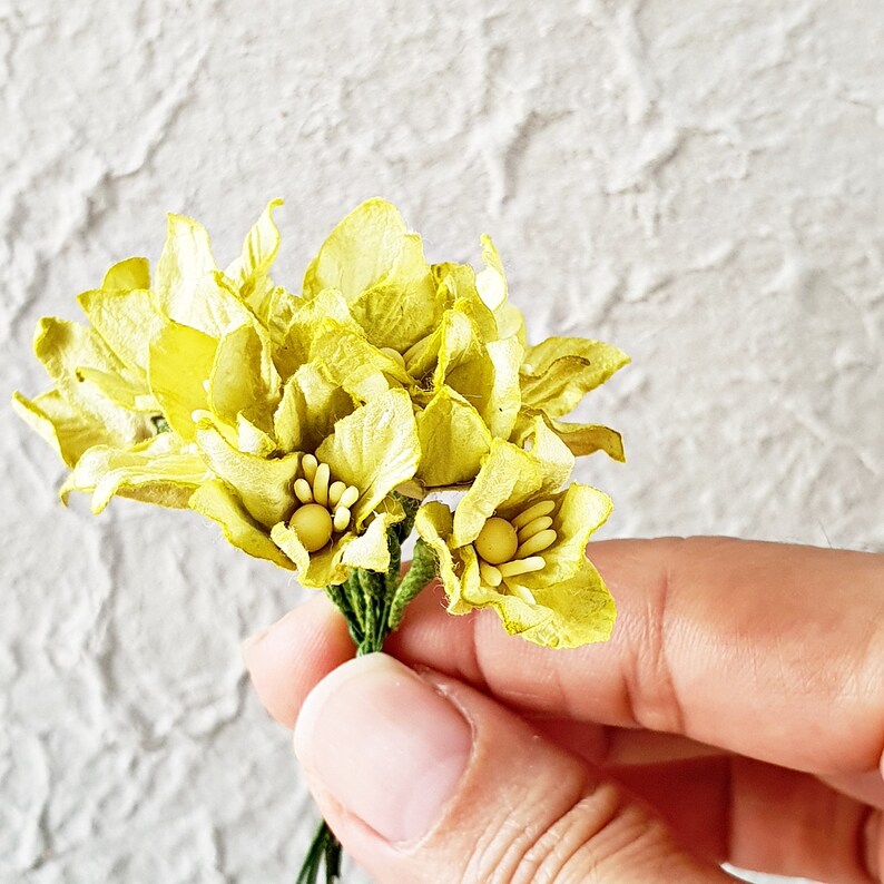 Mulberry Paper Flower wedding Card embellishment Etsy