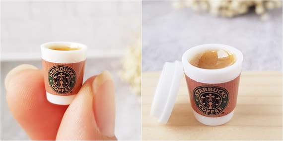 2 Milk Tea Hot Coffee Cup Dunkin Dollhouse Miniatures Drink Beverage Supply Deco