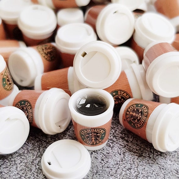 DOLLHOUSE MINIATURES 4 CUPS OF HOT BLACK COFFEE FOOD SUPPLY BEVERAGE DRINK