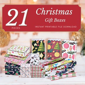 Printable Dollhouse Miniature Christmas presents gift boxes Digital File Download, New years holiday decoration, DIY miniature gift