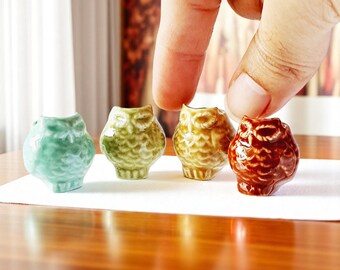 Vase pot miniature en céramique : accessoires de jardin féeriques pour maison de poupée (Ensemble de 4)