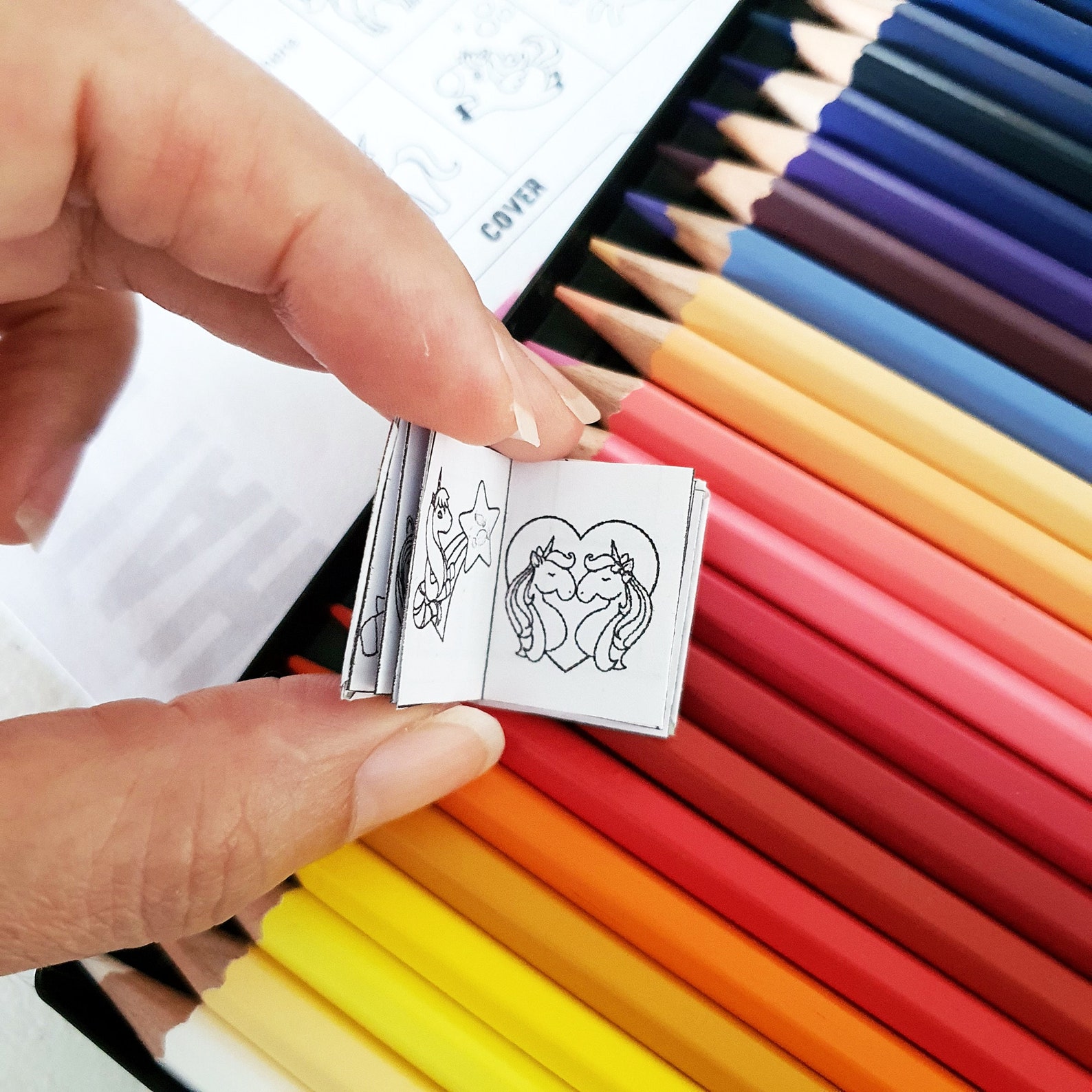 Dollhouse Miniatures Printable Coloring Book Unicorn Rainbow | Etsy