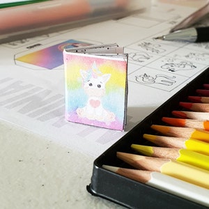 Dollhouse Miniatures Printable Coloring Book Unicorn Rainbow Mini Tiny ...
