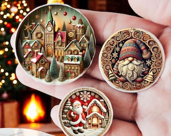 Platos de cerámica en miniatura navideños vintage: decoración navideña para casa de muñecas.