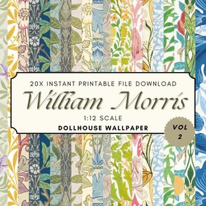 Printable Dollhouse Wallpaper: William Morris Victorian Designs (Digital Download)