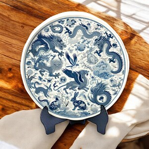 Vintage Style Chinoiserie Miniature Plates for DIY Tiny House Kitchen
