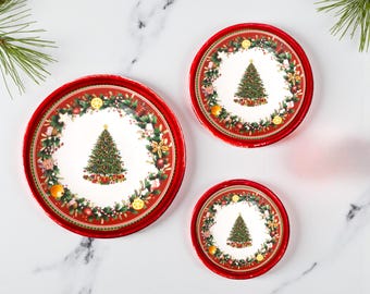 Platos de cerámica en miniatura navideños: decoración de pared para cocinas de casas de muñecas