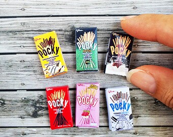 ミニチュアポッキー風ボックス（印刷可能）：ドールハウス風スナック