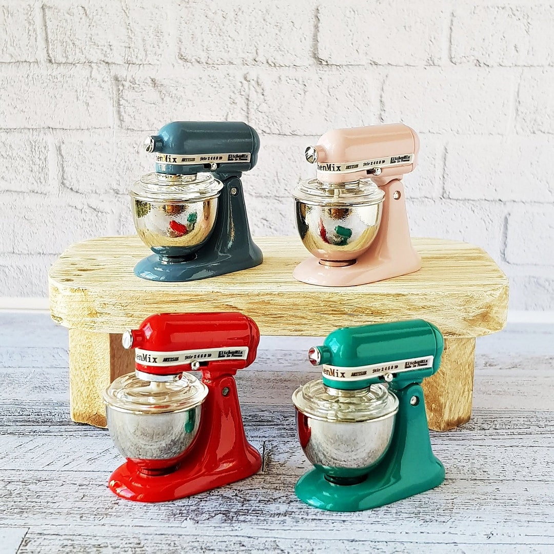 Dollhouse Miniature Colorful Glossy Stand Kitchen Mixer With