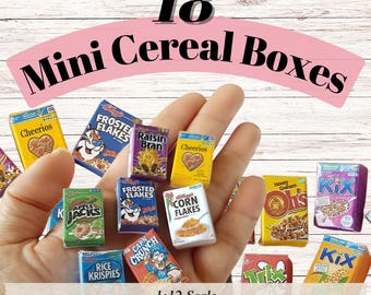 Printable Miniatures Packages Boxes - 18 Style DIY Cereal Boxes (Digital file download)