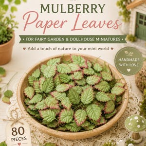 Paper Green Leaves : Craft Supplied Accessories (Set 80 Pcs)