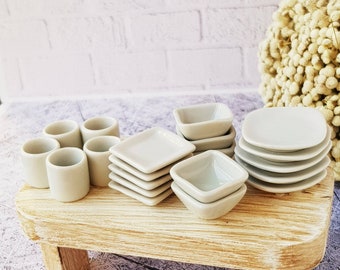 4 Pc Miniature Fluted Plates I Dollhouse White Dishes I Miniature Doll Plates I Miniature Dollhouse Dishes I 1:12 Scale Doll Accessory 4 Pc Miniature Fluted Plates I Dollhouse White Dishes I Miniature Doll Plates I Miniature Dollhouse Dishes I 1:12 Scale Doll Accessory