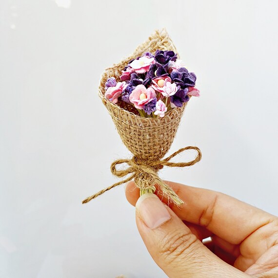Miniature Mulberry Paper Flower Bouquet Flowers Floral | Etsy