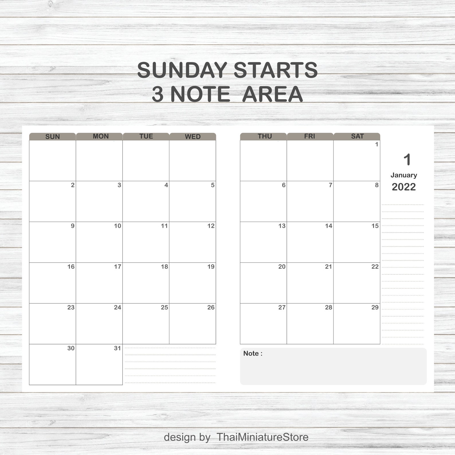 2022 Monthly Planner Printable