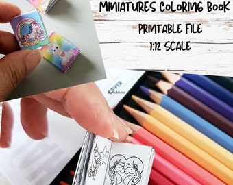 Mini Book printable : Coloring Unicorn Nursery theme (Digital Download)