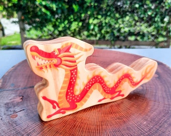 Dragon, Wooden Dragon, Dragon Toy, Wooden Animals, Gifts For Kids, Chinese New Year 2024, Year Of The Dragon, Educational Toys, Play Ideas