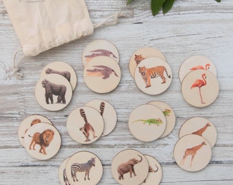 Juego de memoria, Animales de la selva, Juego de animales, Aprendizaje de idiomas, Actividad con animales para niños, Recursos para la educación en casa, Primeros años, Juego de memoria
