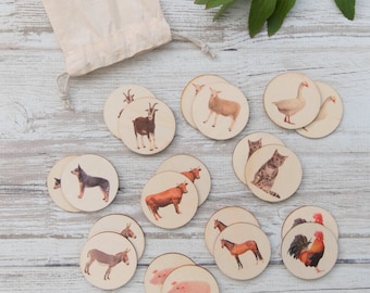 Juego de memoria, Animales de granja, Juego de memoria, Animales australianos, Actividades para niños, Juegos educativos, Ideas de regalo para niños, Juguetes Montessori