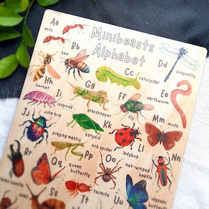 Minibestias, Póster del alfabeto, Póster de animales, Pósters educativos para niños, Educación en casa, Recursos educativos, Regalos de insectos