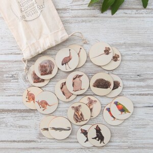 Wooden Memory Game, Australian Animals, Memory Match, Story Stones, Educational Resources, Learning Resources, Montessori Toys For Kids image 2