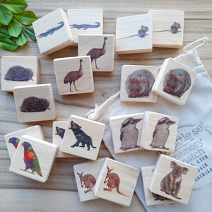 Wooden Memory Game, Australian Animals, Memory Match, Story Stones, Educational Resources, Learning Resources, Montessori Toys For Kids image 3