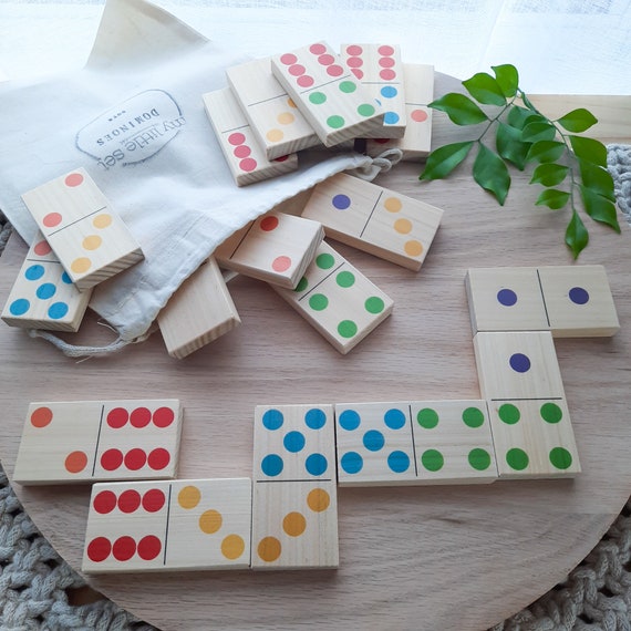 Domino Set Dominoes Wooden Games for Kids Number Activities Children s Games Birthday Gift for Child Timber Toys Classroom Toy Etsy UK