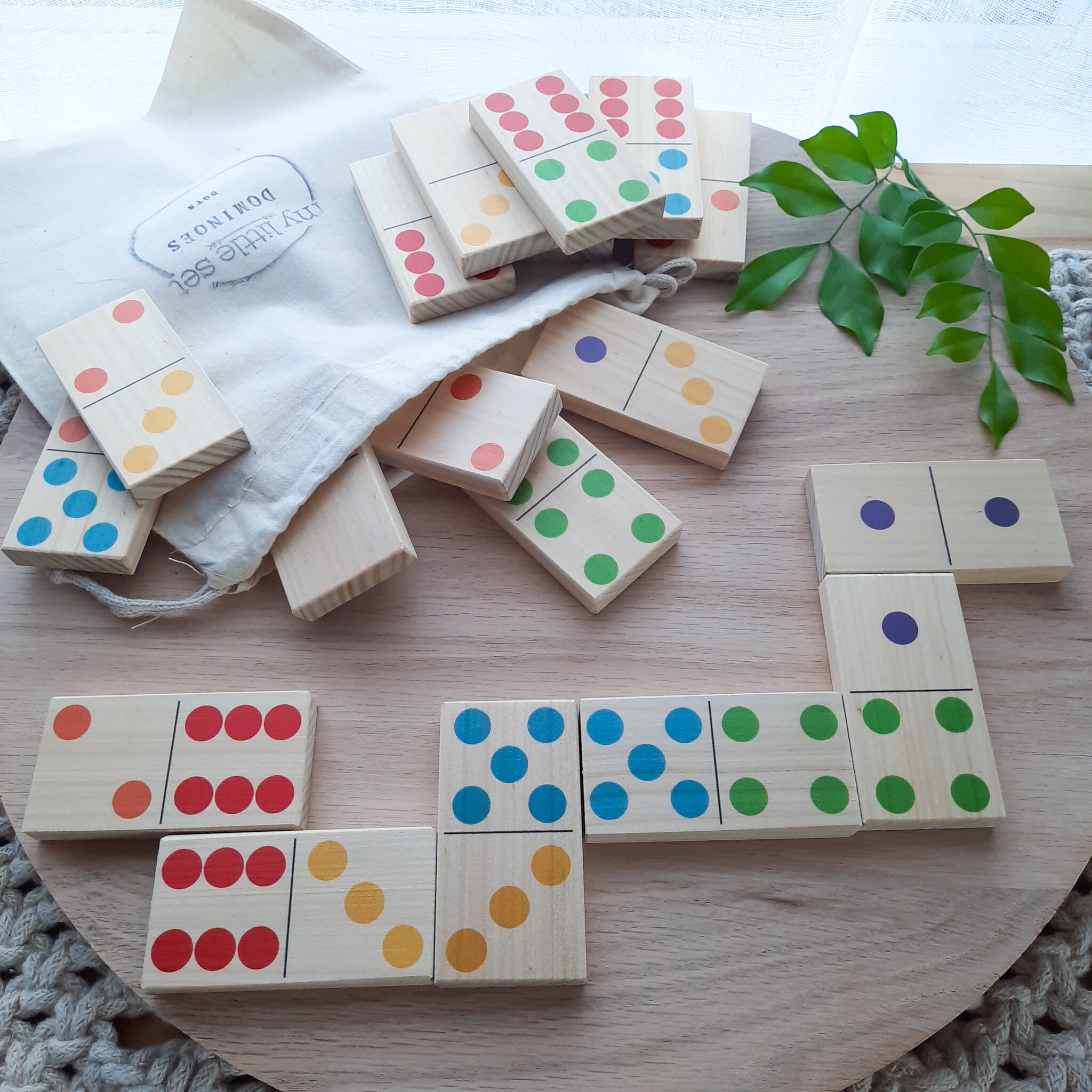 Domino Set Dominoes Wooden Games for Kids Number Activities