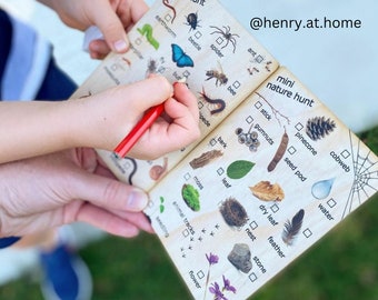Checklist for Kids, Nature Hunt, Nature walk, Bugs and Insects, Gift Idea For Kids, Outdoor Play, Natural Toys, Wooden Toys, Family Toys